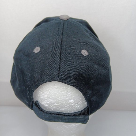 Snap On Tools Cap Black Canvas Red Logo Silver Metallic Strap Back Hat Mechanic - Picture 11 of 11